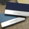 Leatherette Business Card Case with Custom Text Engraving