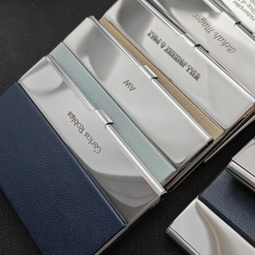 Business Card Case Holder – Elegant Design in 12 Colors, Custom Engraving Available