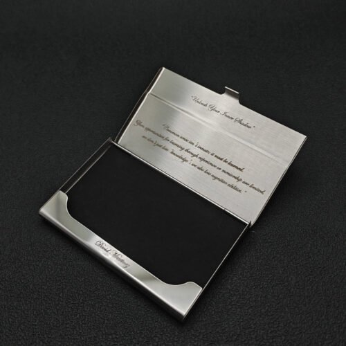 Business Card Case Holder – Elegant Design in 12 Colors, Custom Engraving Available EngraveGift - Personalize Gifts