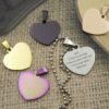 Personalized Steel Heart Necklace Keychain Fingerprint Handwriting Photo - Customized Jewelry Gift
