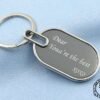 Personalized Oval Keychain - Handwritten Text Fingerprint Kids Drawing - Engraved Gift