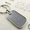Engraved Round Rectangle Keychain - Personalized Handwritten Text Fingerprint or Drawing Gift