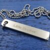 Steel Vertical Keychain Necklace - Personalized Engraved Custom Gift