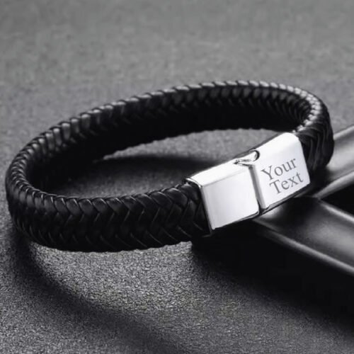Personalized Leather Rope Bracelet For Men