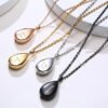 Cute Teardrop Urn Necklace - Handwritten Jewelry for Ashes Fingerprint - Personalized Keepsake Pendant