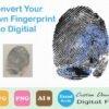 Digital Convert SVG Fingerprint, Handwriting, Signature, Paw Print to SVG, PNG and AI8 Single Path