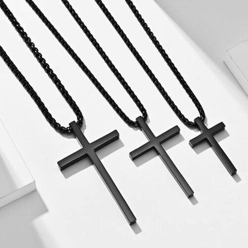 Personalized Engraved Cross Necklace - Custom Jewelry for Men, Women, Boys, and Girls - Silver, Gold, Black EngraveGift - Personalize Gifts