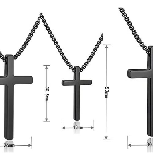 Personalized Engraved Cross Necklace - Custom Jewelry for Men, Women, Boys, and Girls - Silver, Gold, Black EngraveGift - Personalize Gifts