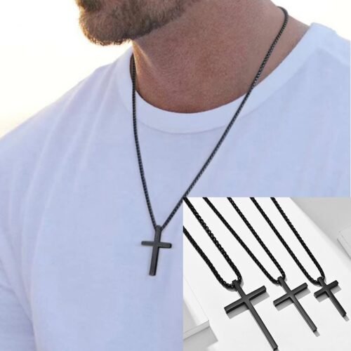 Personalized Engraved Cross Necklace - Custom Jewelry for Men, Women, Boys, and Girls - Silver, Gold, Black EngraveGift - Personalize Gifts