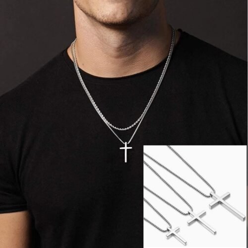 Personalized Engraved Cross Necklace - Custom Jewelry for Men, Women, Boys, and Girls - Silver, Gold, Black EngraveGift - Personalize Gifts