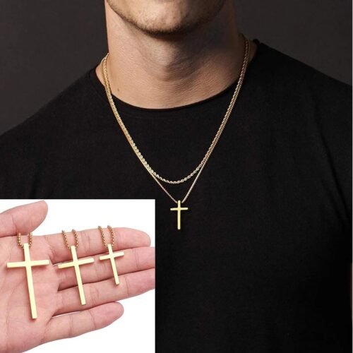 Personalized Engraved Cross Necklace - Custom Jewelry for Men, Women, Boys, and Girls - Silver, Gold, Black EngraveGift - Personalize Gifts