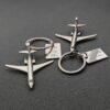 Personalized Creative Aircraft Twin-engine Keychain - Silver/Black