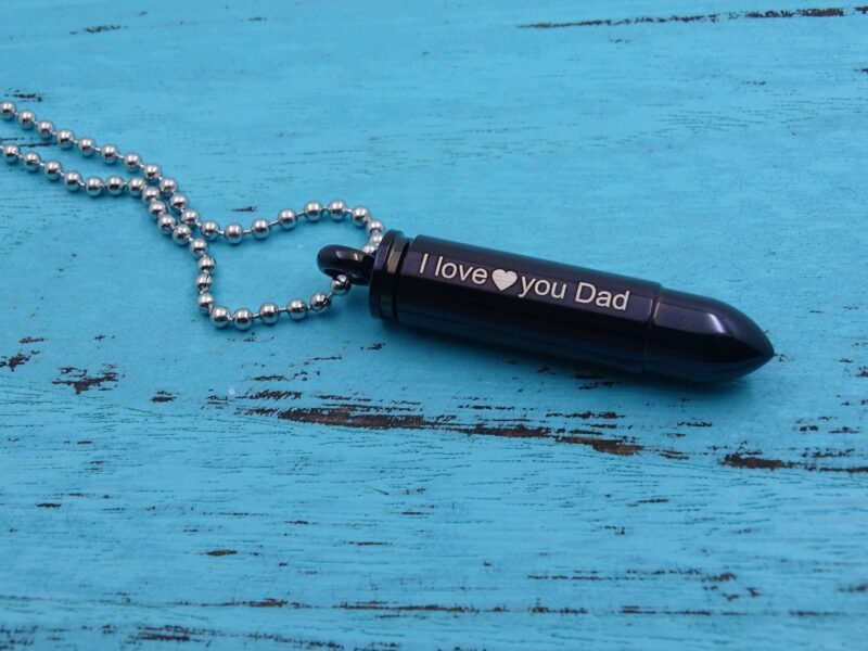 A Keepsake with a Secret: Personalized Laser Engraved Bullet Pendant Necklace EngraveGift - Personalize Gifts