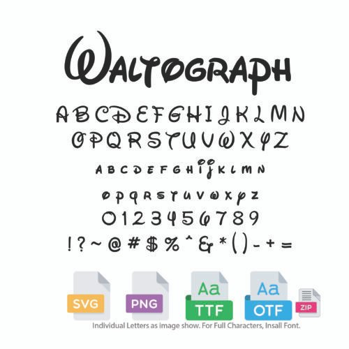 Waltograph Individual Letters Font - SVG, PNG, TTF, Cricut font, Silhouette cut file,  alphabet font