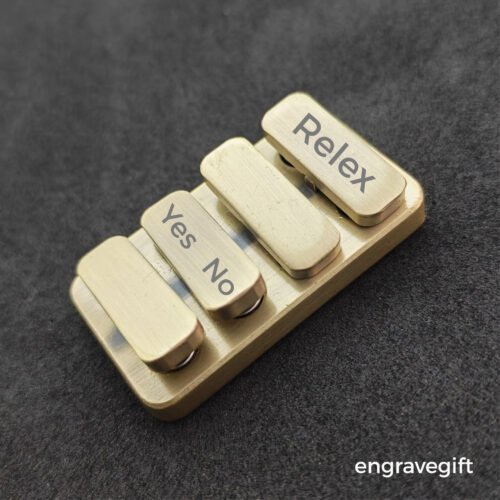 Magnetic Brass Fidget Slider – Pocket Tactile Clicker for Adults, Optional Engraving