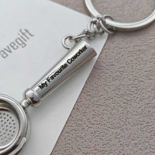 Mini Coffee Tamper Keychain – Personalized Barista Tool, Custom Engraving EngraveGift - Personalize Gifts