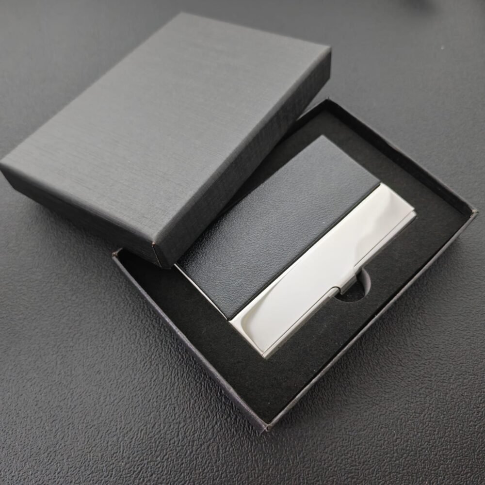 Leatherette Business Card Holder "Gift Box" Set – Custom and Executive Ready
