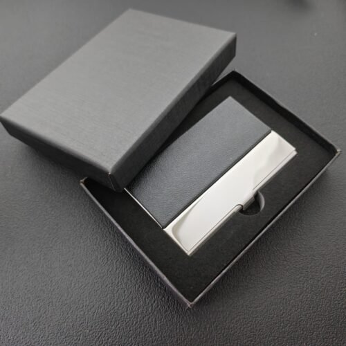 Leatherette Business Card Holder "Gift Box" Set – Custom and Executive Ready