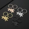 DIY Stainless Steel Puzzle Keychain Set – Interlocking Charms for Engraving, Stamping, Jewelry and Crafts