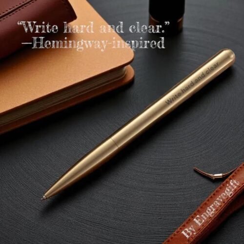 Brass Twist Ballpoint Pen – Heavy Vintage Style, Custom Engraved Gift for Agent, Client, Office, or Bulk Orders EngraveGift - Personalize Gifts